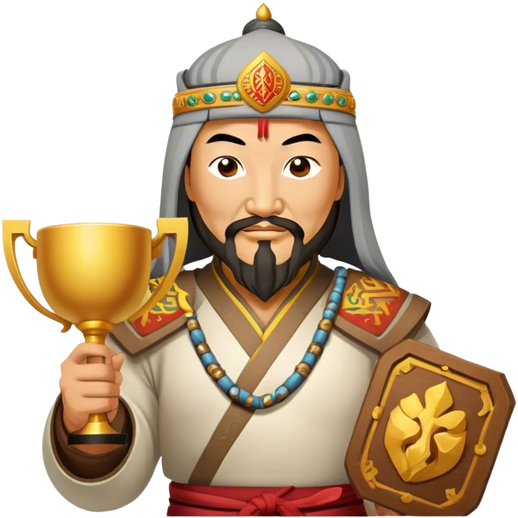 Genghis khan win a trophy for best food emoji