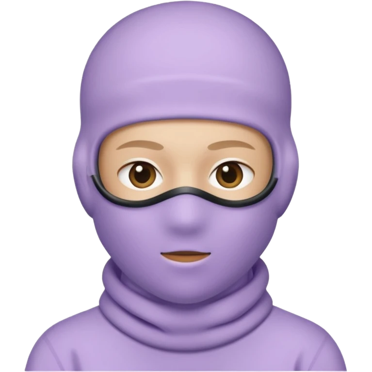 face in a pastel lavender ski mask, face only emoji