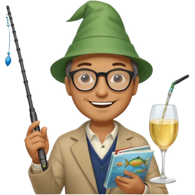 Male accountant loves fishing  movies and comics and is Italian emoji