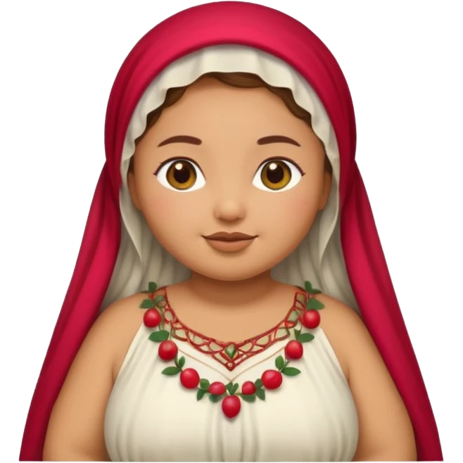 Cute emoji female chubby with a berry she is tan and moroccan  emoji