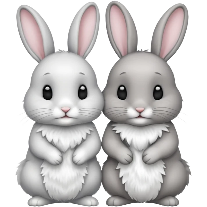 two rabbits colllobrating emoji