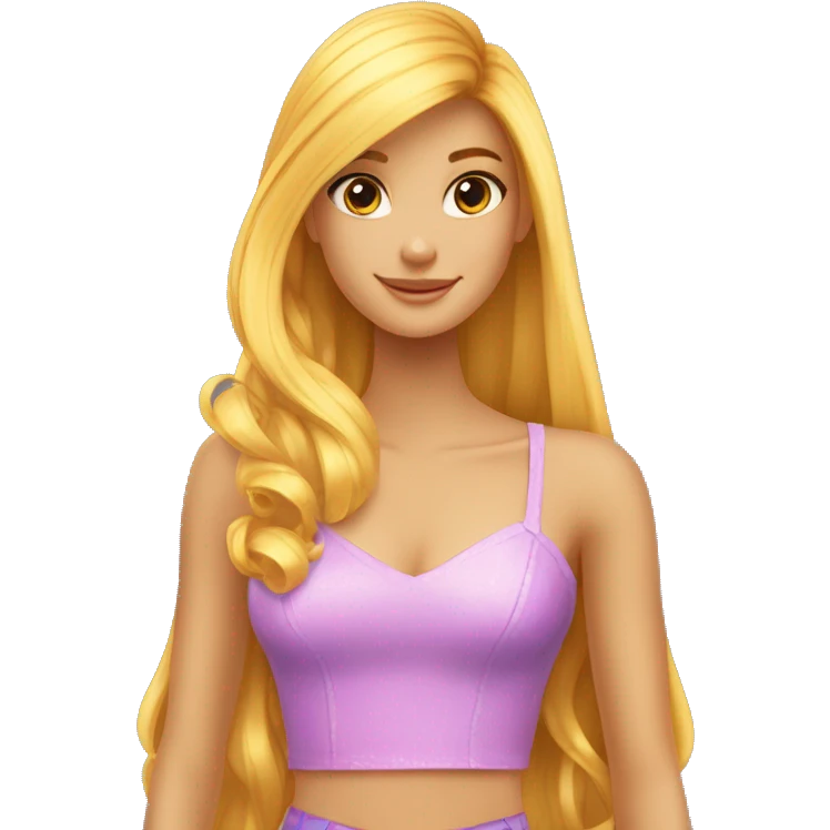 winx pelo rubio ondulado emoji