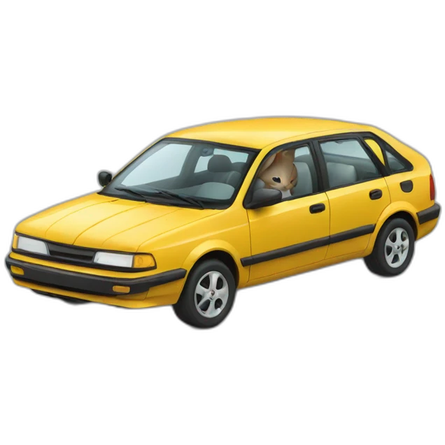 Car with cat emoji