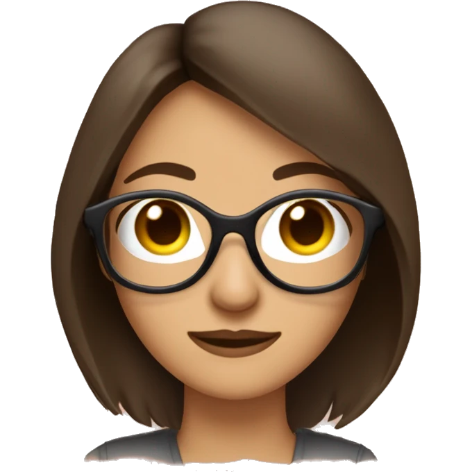 femme brune lunettes qui fait du barebow, cheveux mi long, brun emoji