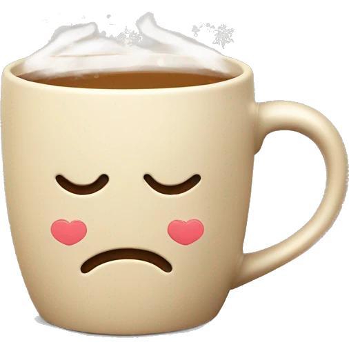mugs with a hot drink decorated with snowflakes or a striped caramel stick. Steam rises from the mug in the shape of hearts. The color of the mug is warm beige emoji