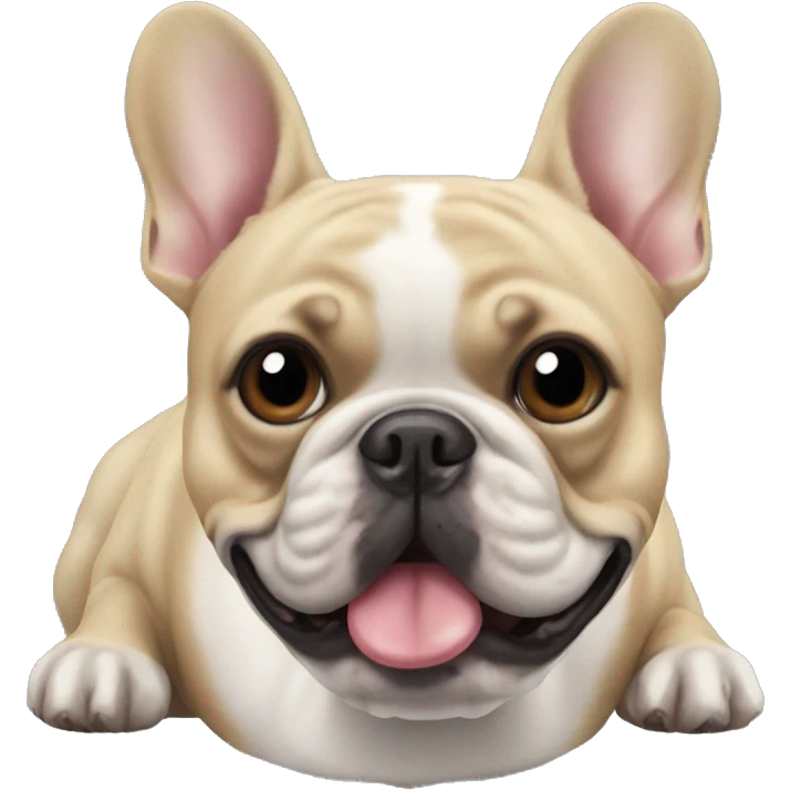 a french bulldog with a ball in its mouth emoji