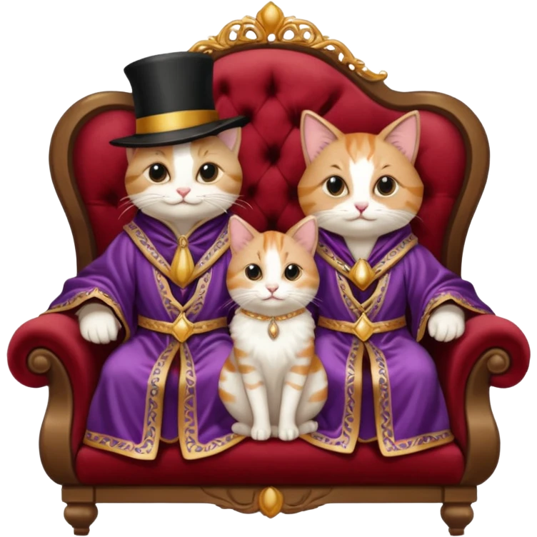 magician couple and their pet cat emoji