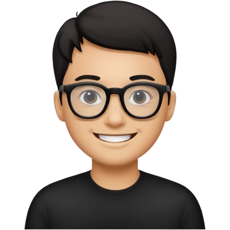 Glasses Wearing black emoji