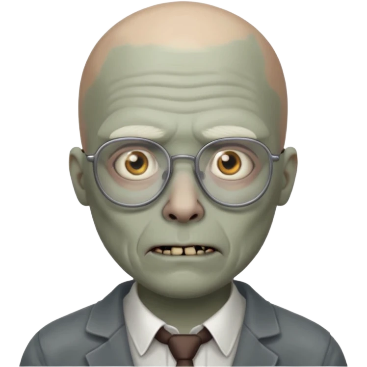bald zombie with glasses emoji
