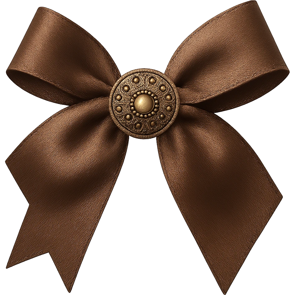 brown bow with ornament, remove background emoji