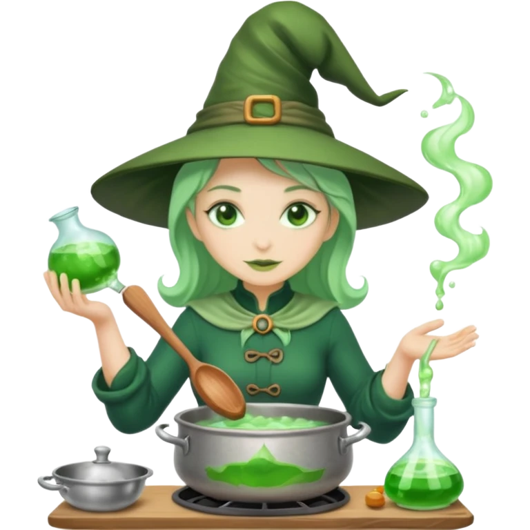 green witch cooking potion emoji