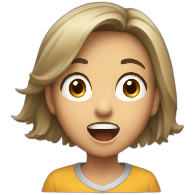 yelling girl profile facing left emoji