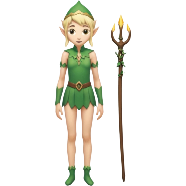 Elfo magro nu de corpo inteiro emoji