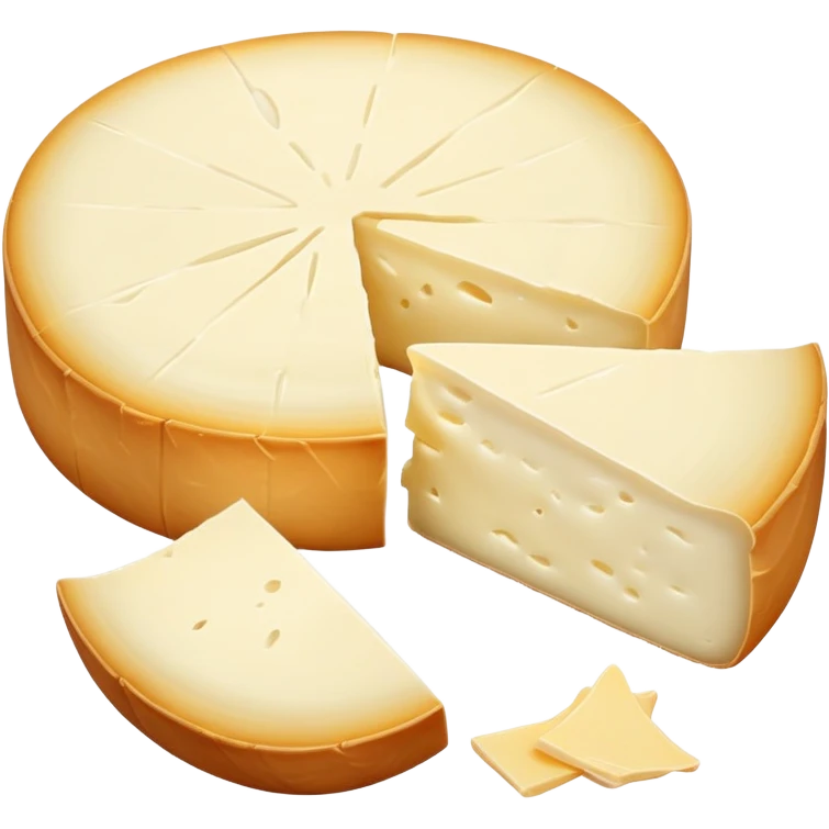 cinematic-realistic-brie-cheese-emoji,-featuring-soft-ripened-cheese-with-a-delicate white rind-rendered-with-lifelike-detail-and-inviting,-natural-lighting emoji