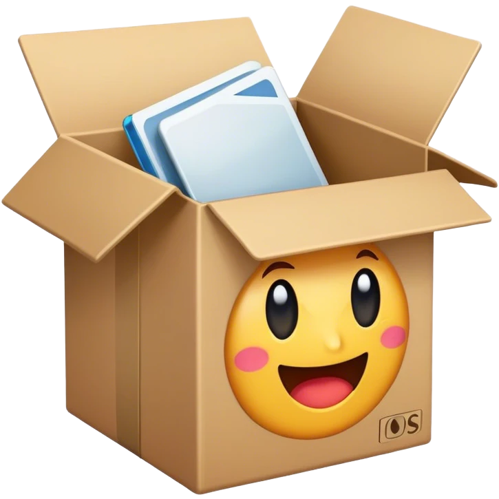 open box tipped over on its side emoji
