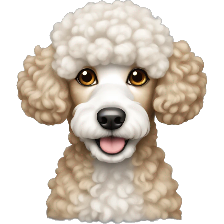 Tan and white poodle emoji