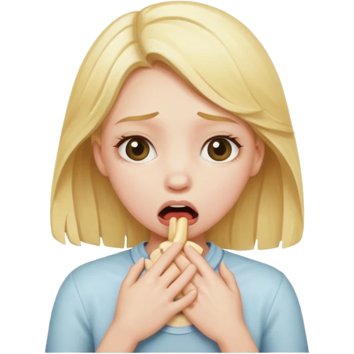 blond girl choking herself emoji