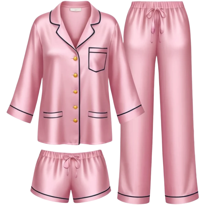 Light pink silk pyjamas set emoji