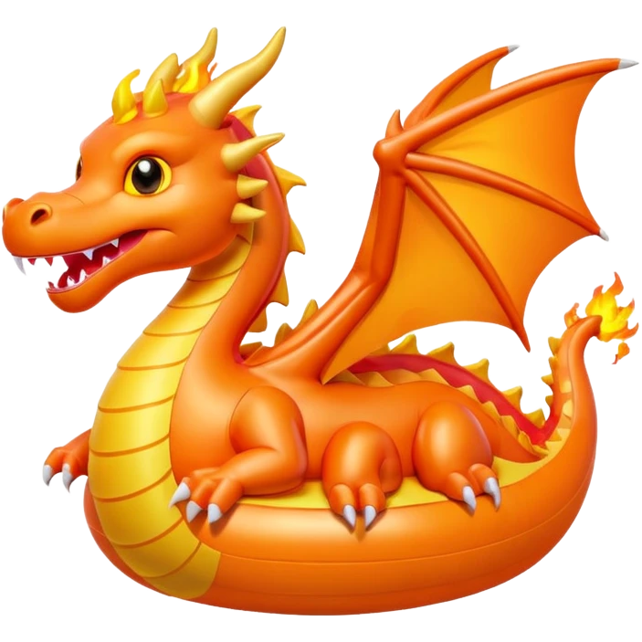 Dragon Float with Fire Design emoji