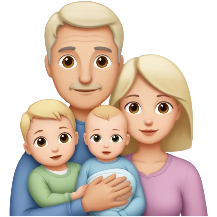 Famille 4 personne 1 fils aîné 1 fille bébé  1 père 1 mère emoji