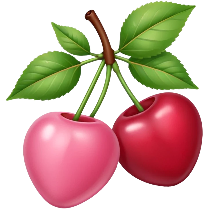 baby pink cherries with bow emoji
