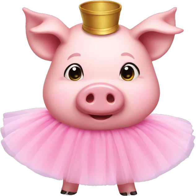 Pink pig in tutu emoji