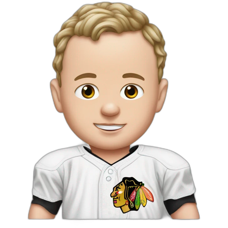 Jonathan Toews dressed as a baby emoji