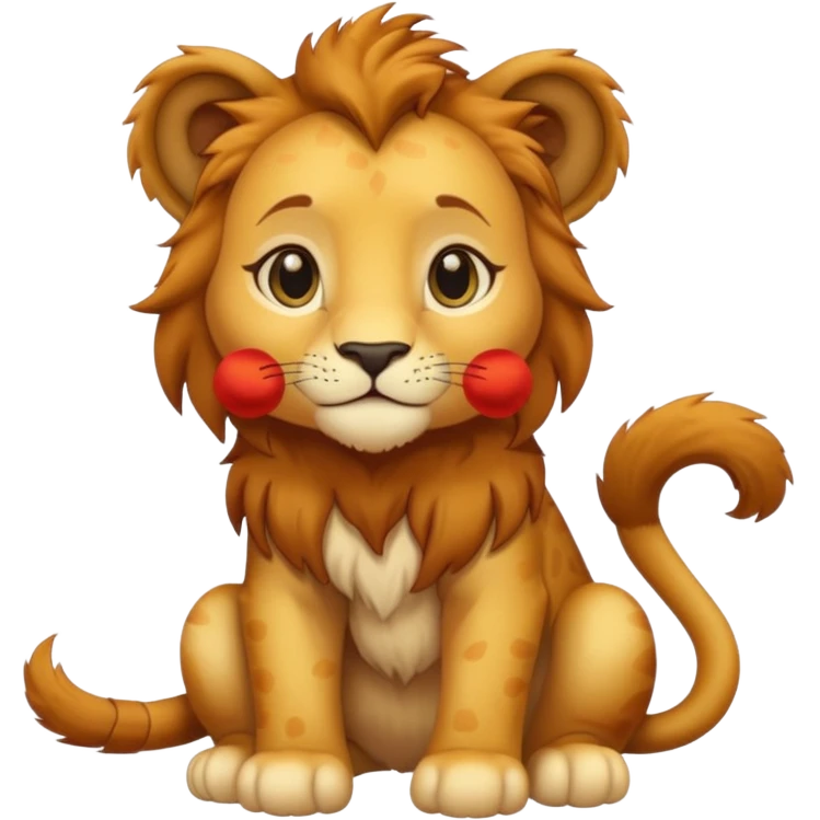 in lion family, only baby Girl lion., full body, single tail emoji