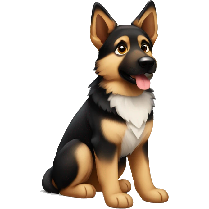 German shepherd Huskie brown and black cute emoji