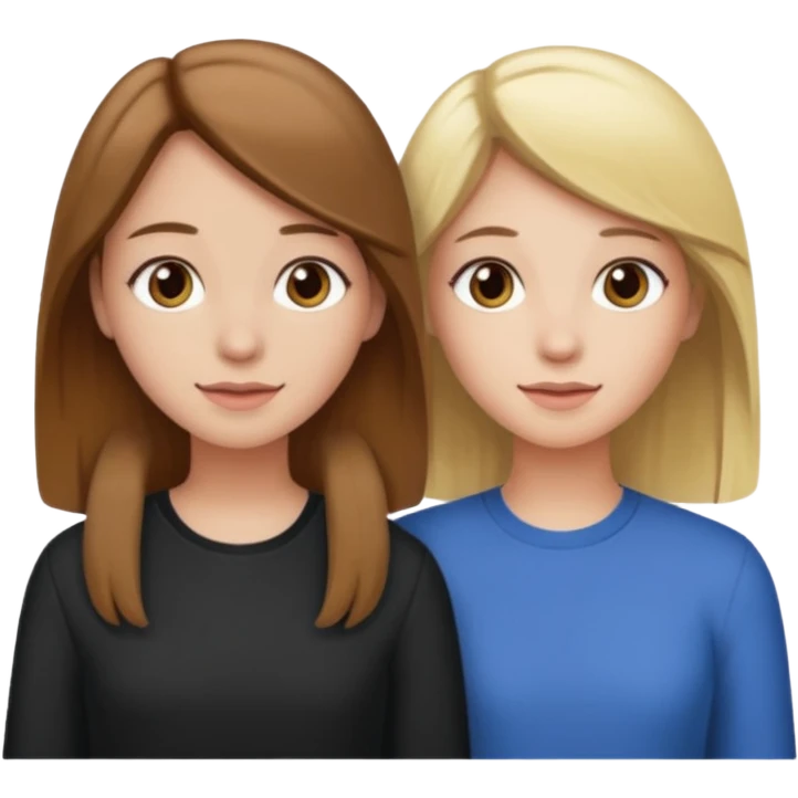 Two best Friends (Girls) one has   Hair and the oder has blonde hair emoji