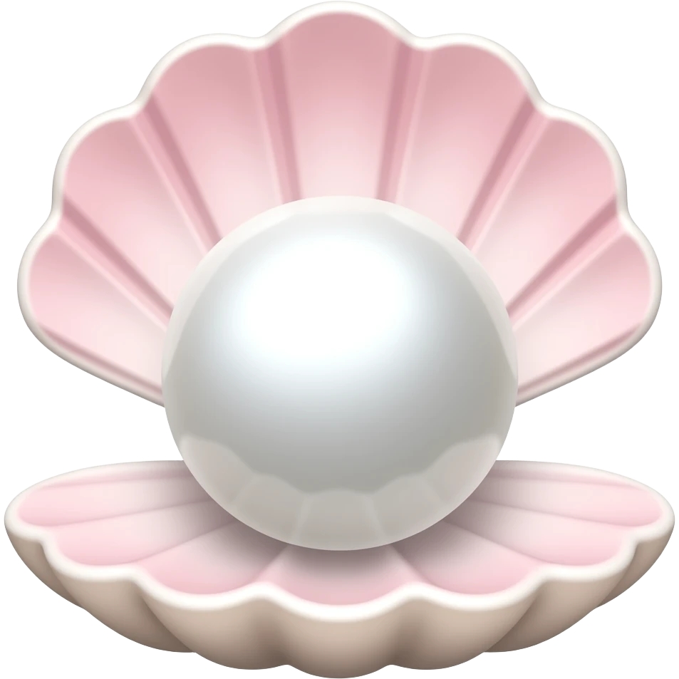 big white Pearl the shell is baby pink and white emoji
