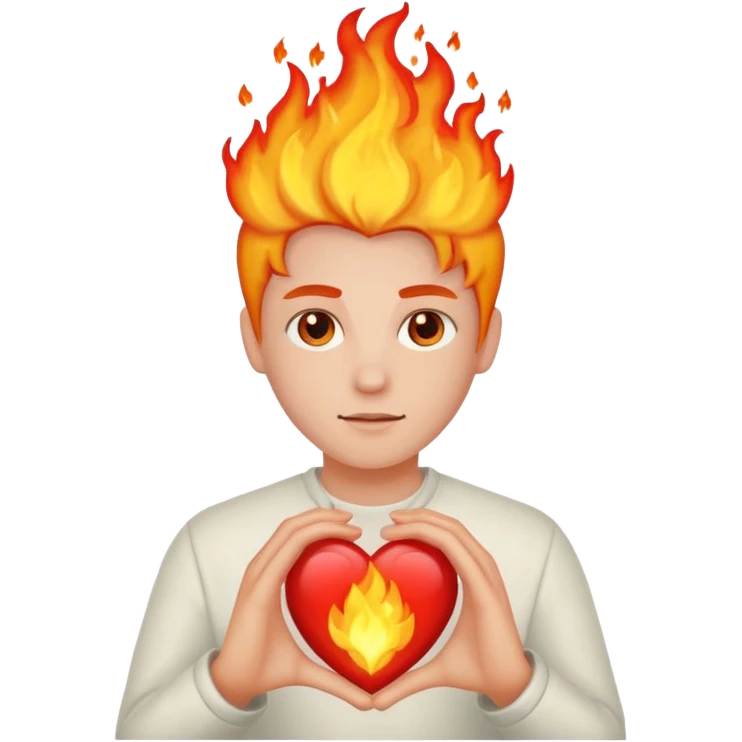 Cœur en feu avec u emoji