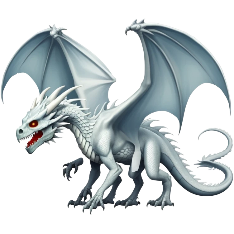 Dragon with a white dragon-cadaver-skull-face (full body) emoji