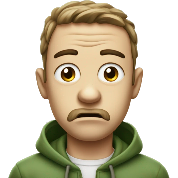Disgust face with side eye ￼ emoji