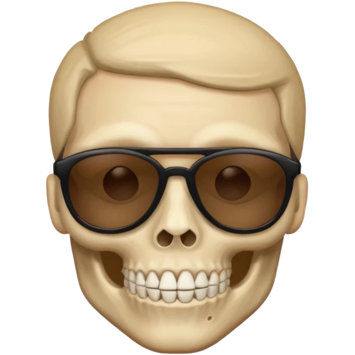 Make a skull face with sunglasses down a bit so you can see his eyes and his left eye brow up a bit make it look like an emoji emoji