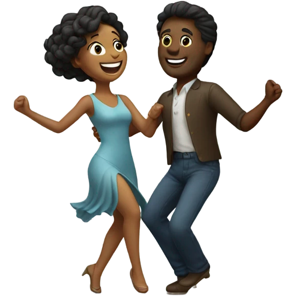 Happy couple dancing together  emoji