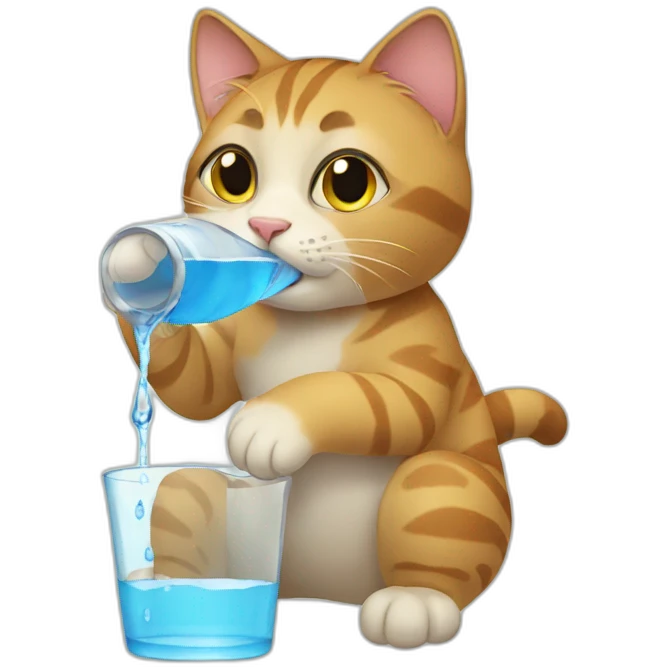 Cat drinking water emoji
