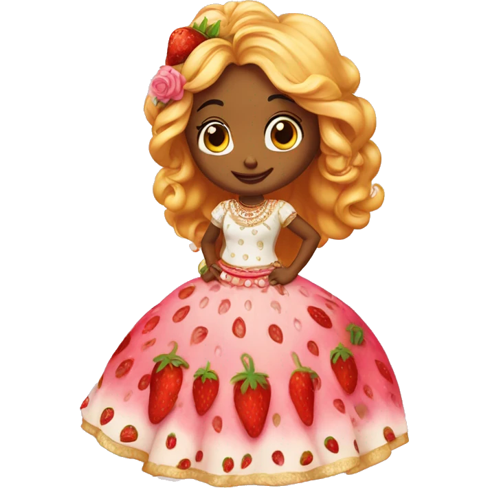 strawberry shortcake in a lehenga  emoji