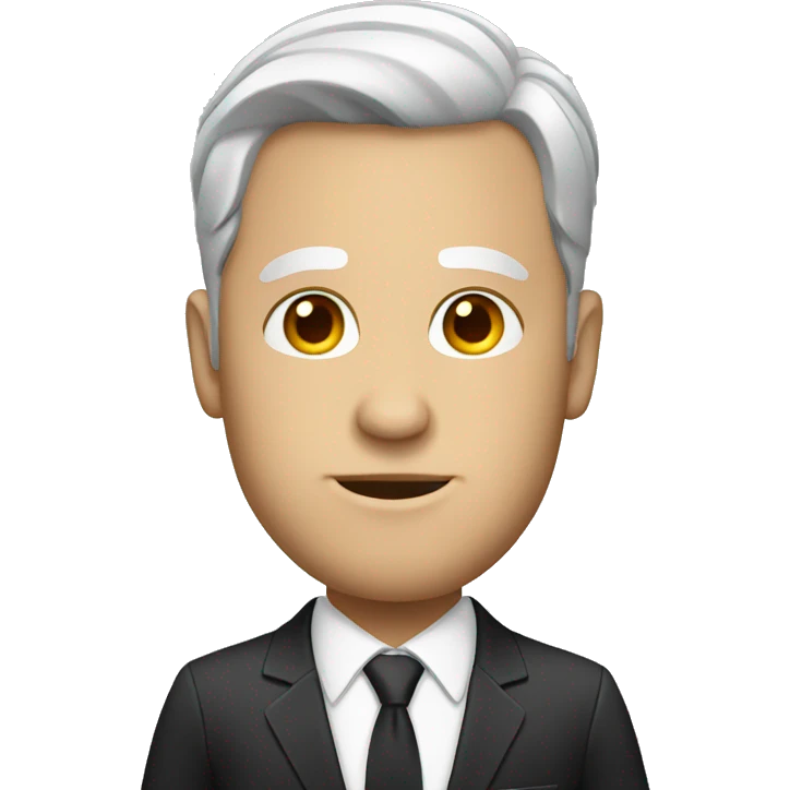 white man wearing a suit emoji