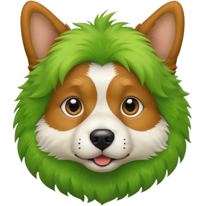 make the dogs fur green emoji