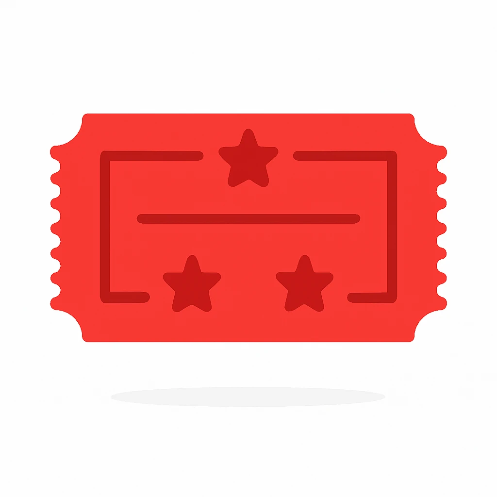 Change the ticket color to red in a simple emoji style, no text. emoji