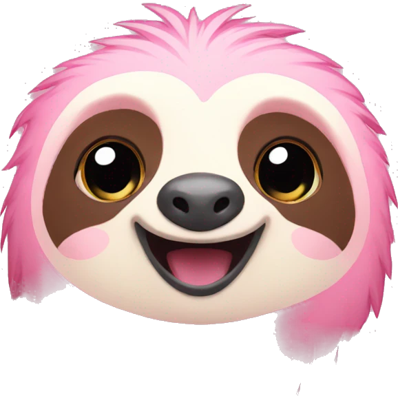 pink sloth happy smiling cute emoji