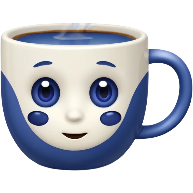 Coffee cup with b BLUEBERRY ON THE MUG emoji