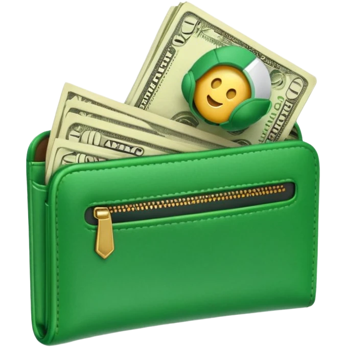 Aviator money emoji, wallet full of cash, casino vibe, premium 3D emoji style, clean, no background
 emoji