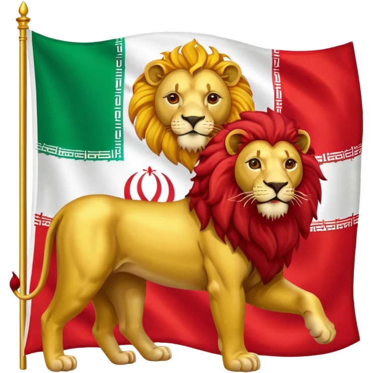 Irans flag with lion and sun emoji
