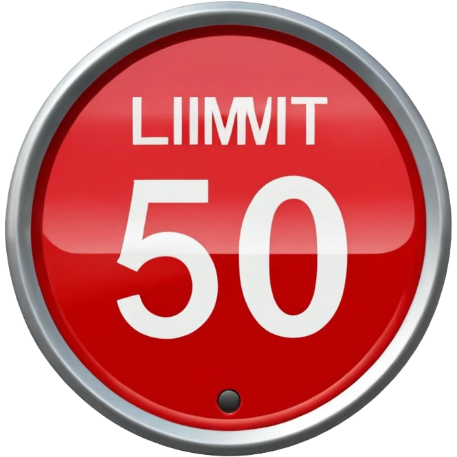 50 speed limit red uk emoji