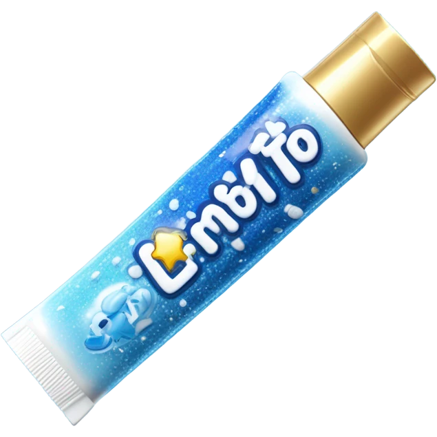 blue and white sparkly toothpaste emoji