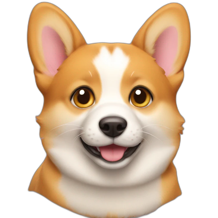 Corgy with cats face emoji