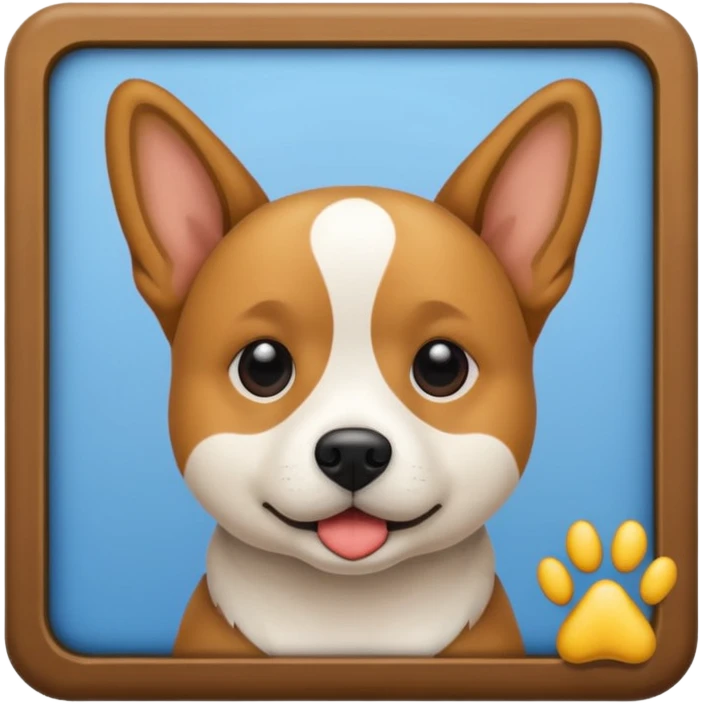 Dog near picture of dog emoji