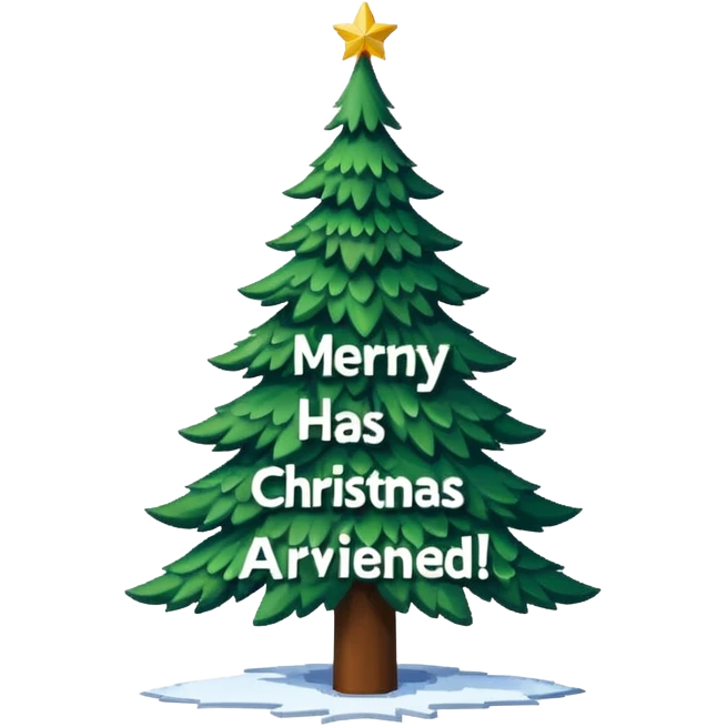 un arbol de navidad en lo lejos, y haiga un texto super bonito que diga "Llegó la navidad", y un fondo navideño (que sea en pixel art, toda la imagen) emoji